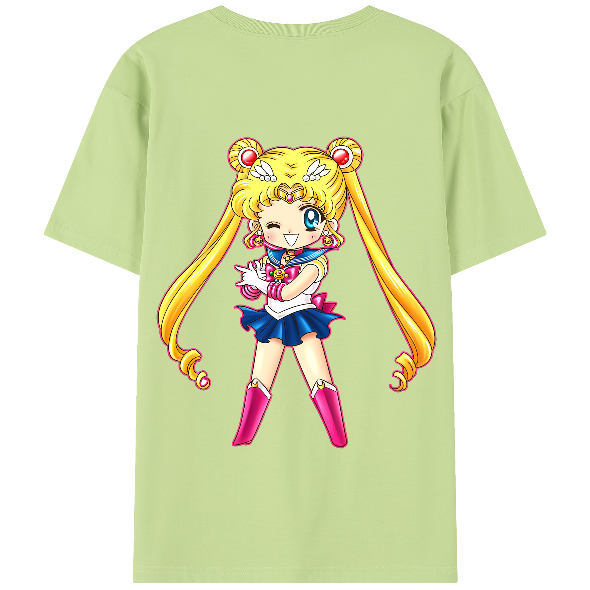 （画像用） 美少女戦士セーラームーン 月野 うさぎ つきの うさぎ Sailor Moon Tsukino Usagi 綿100％半袖Tシャツ（背面プリント）